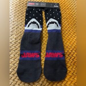 ODD SOX Jaws Crew Knits Navy Blue Size 6-13 Universal Studios Men’s Socks